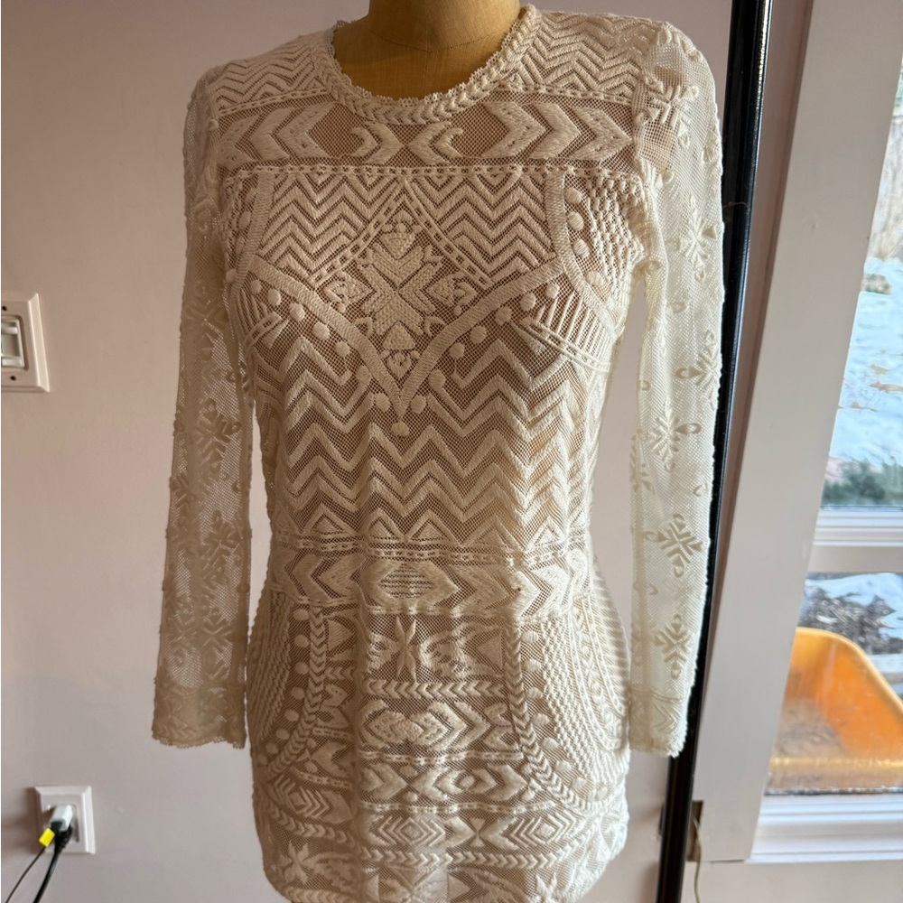 ISABEL MARANT Cream Lace Blouse 8